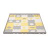 Kinderkraft Luno Shapes Prémium Habosított Puzzle Alátét 185x165cm Sárga - 30 Darabos Játszószőnyeg Szett Formákkal, Puha és Biztonságos Felület Babáknak