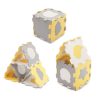 Kinderkraft Luno Shapes Prémium Habosított Puzzle Alátét 185x165cm Sárga - 30 Darabos Játszószőnyeg Szett Formákkal, Puha és Biztonságos Felület Babáknak