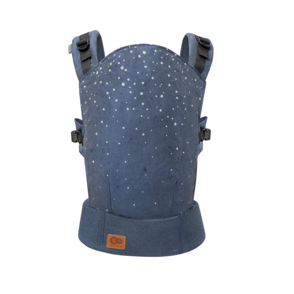 Kinderkraft Nino Confetti Denim Ergonomikus Babahordozó - Lélegző Anyagú Elöl és Hátul Hordozható Hordozó, Vidám Színes Mintával és Párnázott Vállpántokkal