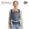 Kinderkraft Nino Confetti Denim Ergonomikus Babahordozó - Lélegző Anyagú Elöl és Hátul Hordozható Hordozó, Vidám Színes Mintával és Párnázott Vállpántokkal
