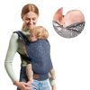 Kinderkraft Nino Confetti Denim Ergonomikus Babahordozó - Lélegző Anyagú Elöl és Hátul Hordozható Hordozó, Vidám Színes Mintával és Párnázott Vállpántokkal