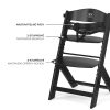 Kinderkraft Enock Fa Etetőszék Black - Állítható Magasságú Szék Újszülöttkortól Kisgyermekkorig, Modern Design és Stabil Fa Szerkezet