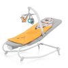 Kinderkraft Felio 2 Babahinta Forest Yellow - Rezgő és Zenélő Hinta Újszülötteknek 0 Hónapostól 9 kg-ig, Játékívvel és Puha Fekvőfelülettel