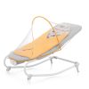 Kinderkraft Felio 2 Babahinta Forest Yellow - Rezgő és Zenélő Hinta Újszülötteknek 0 Hónapostól 9 kg-ig, Játékívvel és Puha Fekvőfelülettel