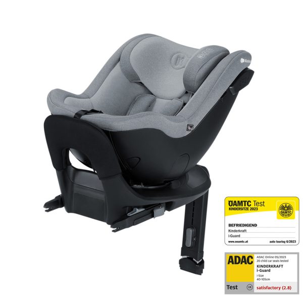 Kinderkraft Select I-GUARD PRO i-Size Autósülés 61-105cm Cool Grey - Prémium Előre és Hátrafelé Néző Gyerekülés ISOFIX Rögzítéssel, 15 Hónapos Kortól 18 kg-ig