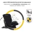 Kinderkraft Oneto3 i-Size Autósülés 76-150cm Grafit Fekete - ISOFIx, Top Tether, Állítható Fejtámla és Oldalvédelemmel, 15 Hónapostól 12 Éves Korig