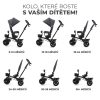Kinderkraft Aveo Háromkerekű Tricikli Malachite Grey - Multifunkciós Gyerek Tricikli Szülőkarral, Dönthető Háttámlával és Napellenzővel, 9 Hónapos Kortól