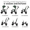 Kinderkraft Aveo Háromkerekű Tricikli Mystic Green - Könnyen Irányítható Multifunkciós Gyerek Tricikli Szülőkarral, Napellenzővel és Lábttartóval, 9 Hónapos Kortól