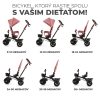 Kinderkraft Aveo Háromkerekű Tricikli Rose Pink - Könnyen Irányítható Multifunkciós Gyerek Tricikli Szülőkarral, Napellenzővel és Lábttartóval, 9 Hónapos Kortól
