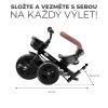 Kinderkraft Aveo Háromkerekű Tricikli Rose Pink - Könnyen Irányítható Multifunkciós Gyerek Tricikli Szülőkarral, Napellenzővel és Lábttartóval, 9 Hónapos Kortól