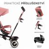 Kinderkraft Aston Háromkerekű Tricikli Rose Pink - Multifunkciós Gyerek Tricikli Szülőkarral, Dönthető Háttámlával és Napellenzővel, 9 Hónapos Kortól
