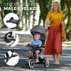 Kinderkraft Aston Háromkerekű Tricikli Mystic Green - Multifunkciós Gyerek Tricikli Szülőkarral, Dönthető Háttámlával és Napellenzővel, 9 Hónapos Kortól