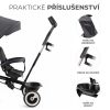 Kinderkraft Aston Háromkerekű Tricikli Malachite Grey - Multifunkciós Gyerek Tricikli Dönthető Háttámlával, Szülőkarral és Napellenzővel, 9 Hónapos Kortól