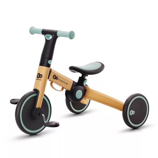 Kinderkraft 4Trike Háromkerekű Tricikli Sunflower Blue - Könnyű és Összecsukható Futóbicikli-Tricikli Kombináció 1 Éves Kortól, Beltéri és Kültéri Használatra