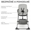 Kinderkraft Foldee Összecsukható Etetőszék Grey - Kompakt, Könnyű és Stabil Etetőszék Kivehető Tálcával, Utazáshoz és Otthonra