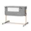 Kinderkraft Neste Grow Állítható Magasságú Babaágy Light Grey Full Wood - Melléhelyezhető Kiságy Újszülötteknek, Lélegző Hálófallal és Fa Vázas Kivitelben