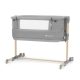 Kinderkraft Neste Grow Állítható Magasságú Babaágy Light Grey Full Wood - Melléhelyezhető Kiságy Újszülötteknek, Lélegző Hálófallal és Fa Vázas Kivitelben