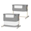 Kinderkraft Neste Grow Állítható Magasságú Babaágy Light Grey Full Wood - Melléhelyezhető Kiságy Újszülötteknek, Lélegző Hálófallal és Fa Vázas Kivitelben