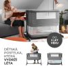 Kinderkraft Neste Grow Állítható Magasságú Babaágy Light Grey Full Wood - Melléhelyezhető Kiságy Újszülötteknek, Lélegző Hálófallal és Fa Vázas Kivitelben