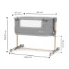 Kinderkraft Neste Grow Állítható Magasságú Babaágy Light Grey Full Wood - Melléhelyezhető Kiságy Újszülötteknek, Lélegző Hálófallal és Fa Vázas Kivitelben
