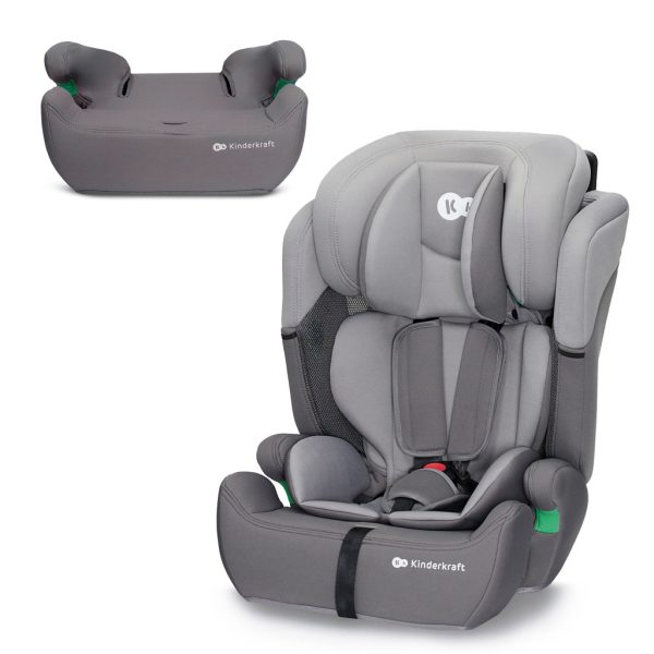 Kinderkraft Comfort Up i-Size Autósülés 76-150cm Szürke - Kényelmes és Állítható Gyerekülés 15 Hónapostól 12 Éves Korig, Modern Szürke Kivitelben