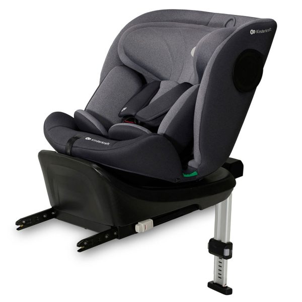 Kinderkraft I-360 i-Size Autósülés 40-150cm Szürke - 360°-ban Forgatható Gyerekülés ISOFIX Rögzítéssel, Újszülöttkortól 12 Éves Korig, Modern Szürke Kivitelben