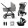 Kinderkraft Newly 3 az 1-ben Kombinált Multifunkciós Babakocsi Moonlight Grey + Mink PRO Hordozóval - Mózeskosár, Sportülés és Autós Hordozó Egyben, Könnyű és Kompakt Váz