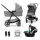 Kinderkraft Newly 3 az 1-ben Kombinált Multifunkciós Babakocsi Moonlight Grey + Mink PRO Hordozóval - Mózeskosár, Sportülés és Autós Hordozó Egyben, Könnyű és Kompakt Váz