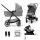 Kinderkraft NEWLY 4in1-ben Kombinált Babakocsi Classic Grey + MINK PRO Autósülés - Multifunkciós Rendszer, Újszülöttkortól Hosszú Távú Használatra
