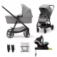 Kinderkraft NEWLY 4in1-ben Kombinált Babakocsi Classic Grey + MINK PRO Autósülés - Multifunkciós Rendszer, Újszülöttkortól Hosszú Távú Használatra