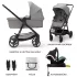 Kinderkraft NEWLY 4in1-ben Kombinált Babakocsi Classic Grey + MINK PRO Autósülés - Multifunkciós Rendszer, Újszülöttkortól Hosszú Távú Használatra
