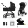 Kinderkraft Newly 4 az 1-ben Kombinált Multifunkciós Babakocsi Classic Black + Mink PRO Hordozóval - Mózeskosár, Sportülés, Autós Hordozó és ISOFIx Talp Egyben, Kompakt és Modern Fekete Kivitelben