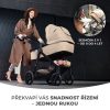 Kinderkraft Newly 4 az 1-ben Kombinált Multifunkciós Babakocsi Classic Black + Mink PRO Hordozóval - Mózeskosár, Sportülés, Autós Hordozó és ISOFIX Talp Egyben, Kompakt és Modern Fekete Kivitelben