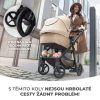 Kinderkraft Newly 4 az 1-ben Kombinált Multifunkciós Babakocsi Classic Black + Mink PRO Hordozóval - Mózeskosár, Sportülés, Autós Hordozó és ISOFIX Talp Egyben, Kompakt és Modern Fekete Kivitelben