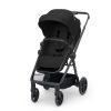 Kinderkraft Newly 4 az 1-ben Kombinált Multifunkciós Babakocsi Classic Black + Mink PRO Hordozóval - Mózeskosár, Sportülés, Autós Hordozó és ISOFIX Talp Egyben, Kompakt és Modern Fekete Kivitelben