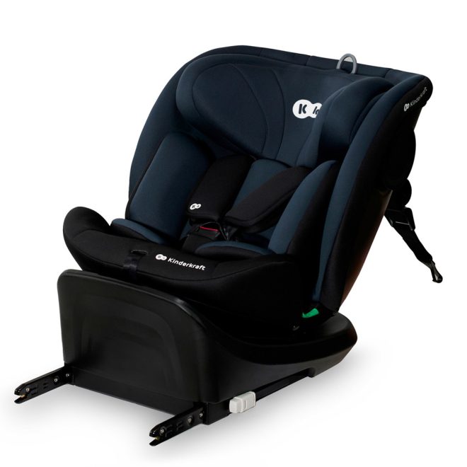 Kinderkraft I-Grow i-Size Autósülés 40-150cm Black - 360°-ban Forgatható ISOFIX Gyerekülés Újszülöttkortól 12 Éves Korig, Állítható Fejtámlával és Elegáns Fekete Kivitelben