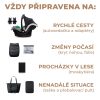 Kinderkraft Select Prime 2 3 az 1-ben Kombinált Prémium Babakocsi Venezian Black - Mózeskosár, Sportülés és Autós Hordozó Egyben, Könnyű Alumínium Vázzal és Elegáns Fekete Kivitelben