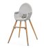 Kinderkraft FINI 2 Etetőszék - Grey, 2 az 1-ben Magasítóként is Használható Prémium Babaetető Állítható és Könnyen Tisztítható Kialakítással