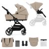 Kinderkraft SELECT Yoxi 2 az 1-ben Kombinált Babakocsi Sand Beige - Praktikus, Könnyű Vezetésű és Komfortos Utazás Újszülött Kortól