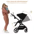 Kinderkraft SELECT Yoxi Sport Babakocsi Pure Black - Könnyű Váz, Modern Megjelenés