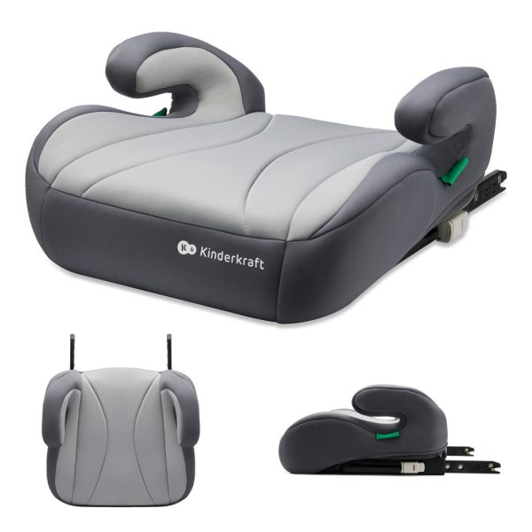 Kinderkraft i-Boost i-Size Ülésmagasító 135-150cm Grey - Könnyű és Biztonságos ISOFIX Gyerekülés 8 Éves Kortól, Modern Szürke Kivitelben