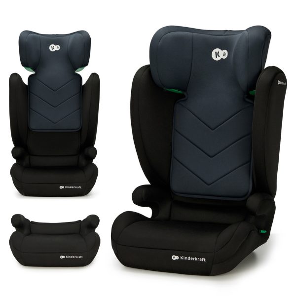Kinderkraft i-Spark i-Size Autósülés 100-150cm Fekete - Biztonságos Gyerekülés ISOFIX Rögzítéssel, 3-12 Éves Korig, Kényelmes és Állítható Kialakítással