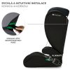 Kinderkraft i-Spark i-Size Autósülés 100-150cm Fekete - Biztonságos Gyerekülés ISOFIX Rögzítéssel, 3-12 Éves Korig, Kényelmes és Állítható Kialakítással