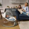 Kinderkraft Lumi 2 az 1-ben Prémium Pihenőszék és Hinta Light Grey - Elektromos Ringatás és Dallam Funkció Újszülötteknek 9 kg-ig, Puha és Stílusos Kivitelben