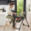 Kinderkraft Tummie Etetőszék Szürke - Összecsukható, Könnyű és Stabil Etetőszék Kivehető Tálcával, Modern Szürke Kialakítással