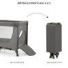 Kinderkraft Joy 2 Utazóágy Dark Grey - Összecsukható Babaágy Oldalsó Cipzáras Bejárattal, Kerekekkel és Hordozótáskával, Sötétszürke Kivitelben