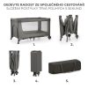 Kinderkraft Joy 2 Utazóágy Dark Grey - Összecsukható Babaágy Oldalsó Cipzáras Bejárattal, Kerekekkel és Hordozótáskával, Sötétszürke Kivitelben