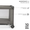 Kinderkraft Joy 2 Utazóágy Dark Grey - Összecsukható Babaágy Oldalsó Cipzáras Bejárattal, Kerekekkel és Hordozótáskával, Sötétszürke Kivitelben
