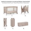 Kinderkraft Joy 2 Utazóágy Beige - Összecsukható Babaágy Oldalsó Cipzáras Bejárattal és Kerekekkel, Praktikus Hordozótáskával