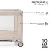 Kinderkraft Joy 2 Utazóágy Beige - Összecsukható Babaágy Oldalsó Cipzáras Bejárattal és Kerekekkel, Praktikus Hordozótáskával
